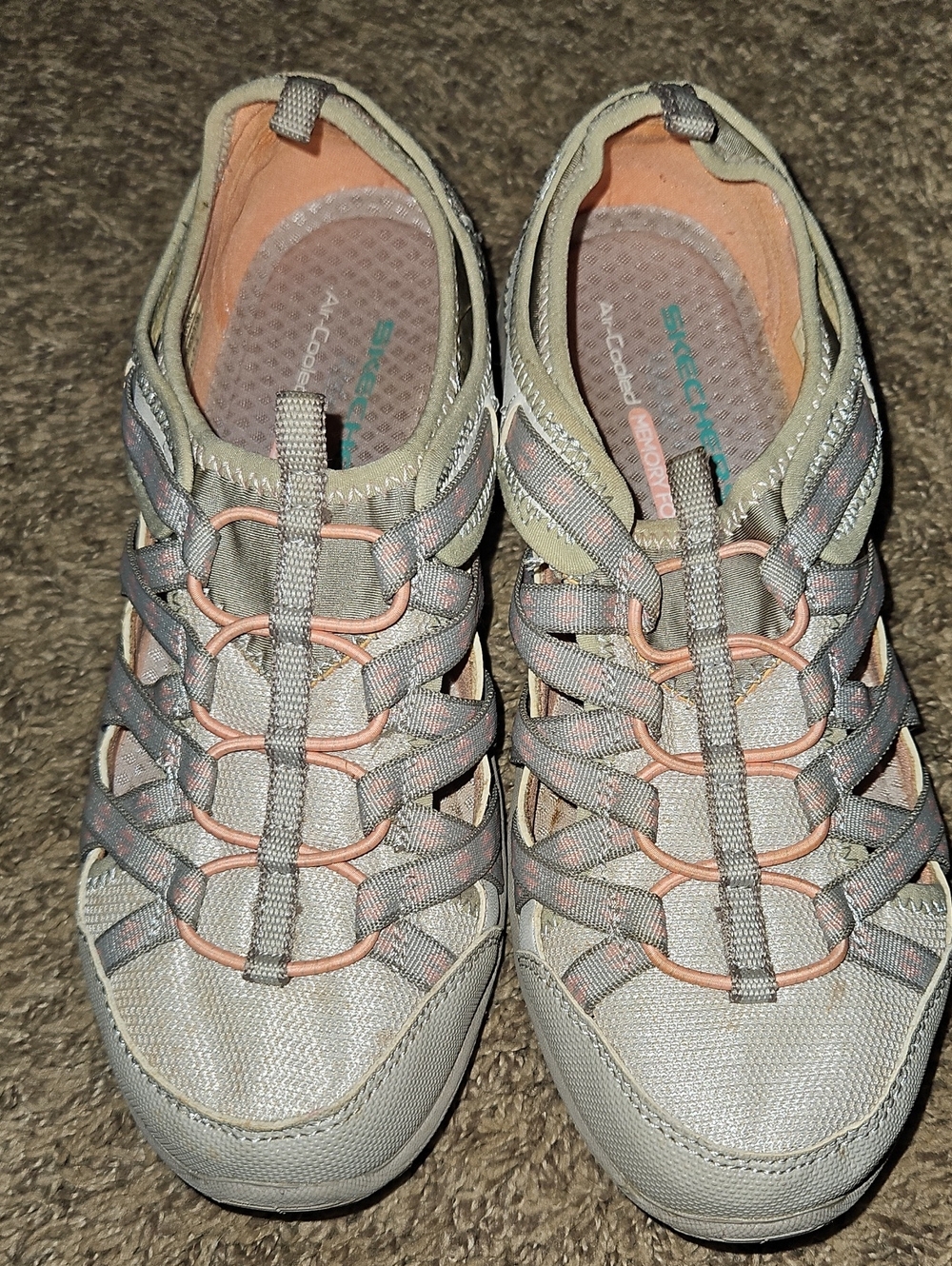 Skechers Women's Light Gray and Pink Athletic Water Shoes